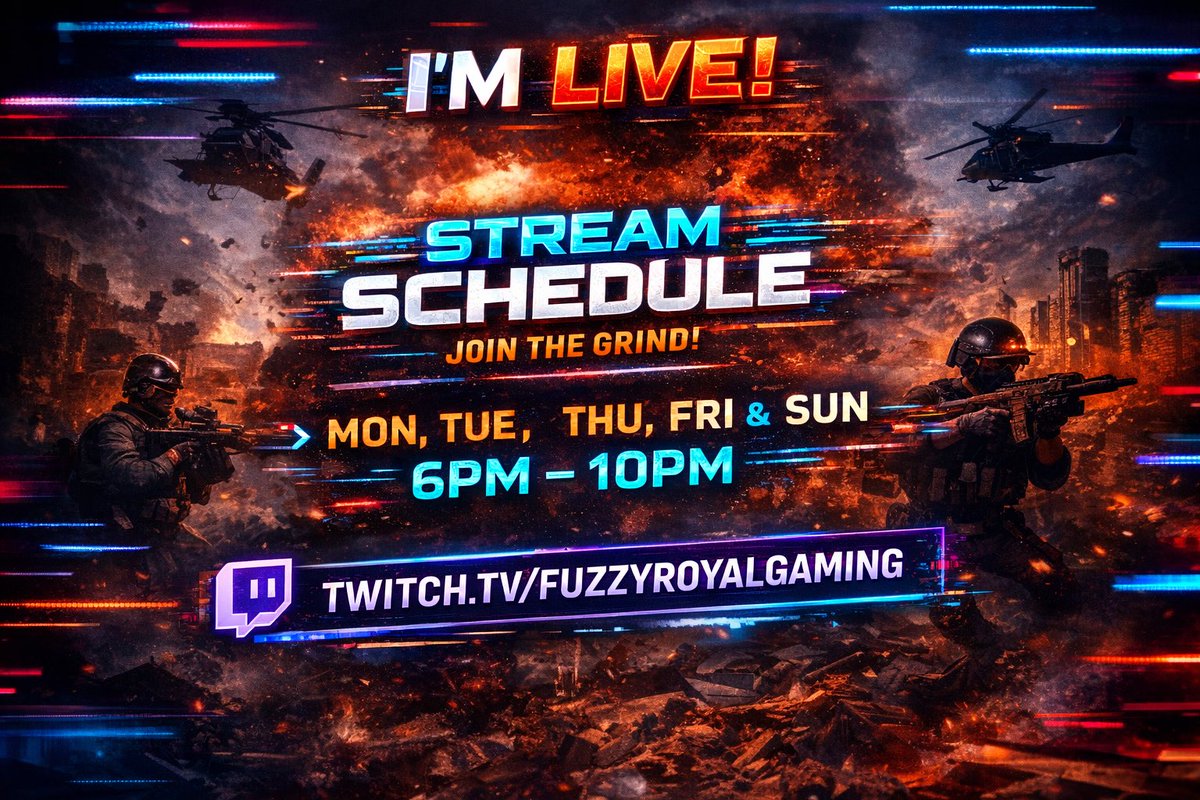 fuzzyroyalgamin's tweet image. 🚨 I’m LIVE right now!
Dropping into Black Ops 7 — time to run it up with the squad 💥
Pull up, drop a follow, and let’s lock in 🔥

🎮 Twitch: twitch.tv/FuzzyRoyalGami…
#FuzzyRoyalGaming #BlackOps7 #LiveNow #TwitchStreamer #FPS #CallofDuty #GamingCommunity #Warzone #StreamerVibes