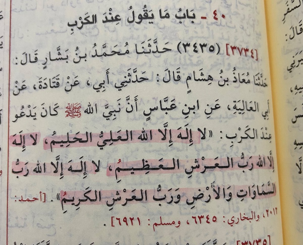 - باب ما يقول عند الكرب