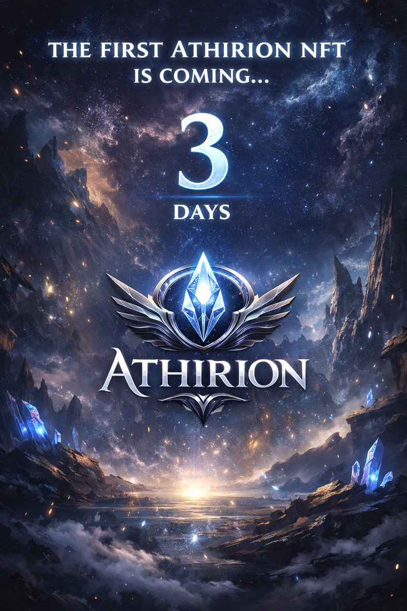 AetherionX39185's tweet photo. In 3 days, a new digital era will rise. Athirion is coming.
Athirion #NFTDrop #NFTLaunch #GenesisNFT #RareNFT #NFTCollectors #NFTCommunity #Web3 #DigitalArt #CryptoArt https://t.co/IXrKAk3aXh