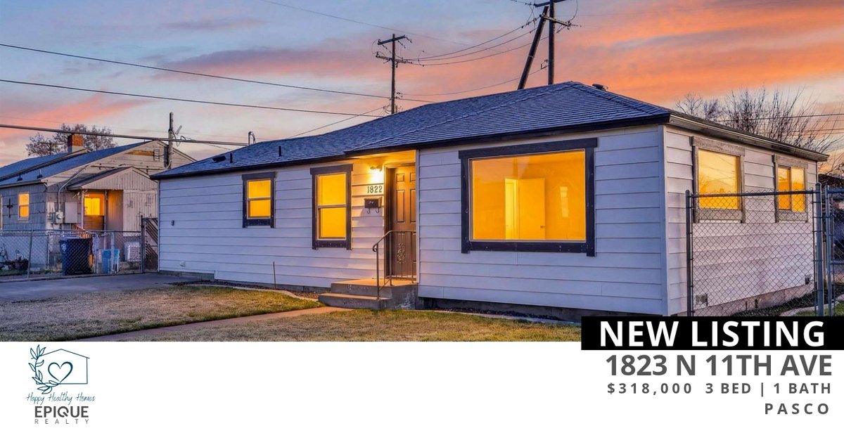 ChelBHomes's tweet photo. 📍 New Listing 📍 Take a look at this fantastic new property that just hit the market located at 1823 N 11th Ave in Pasco. Reach out here or at (509) 440-5640 for more information!

Listed by Laura Toscano

Happy Healthy Homes by M... https://t.co/82znmqR57T https://t.co/5eypPp8Wwt
