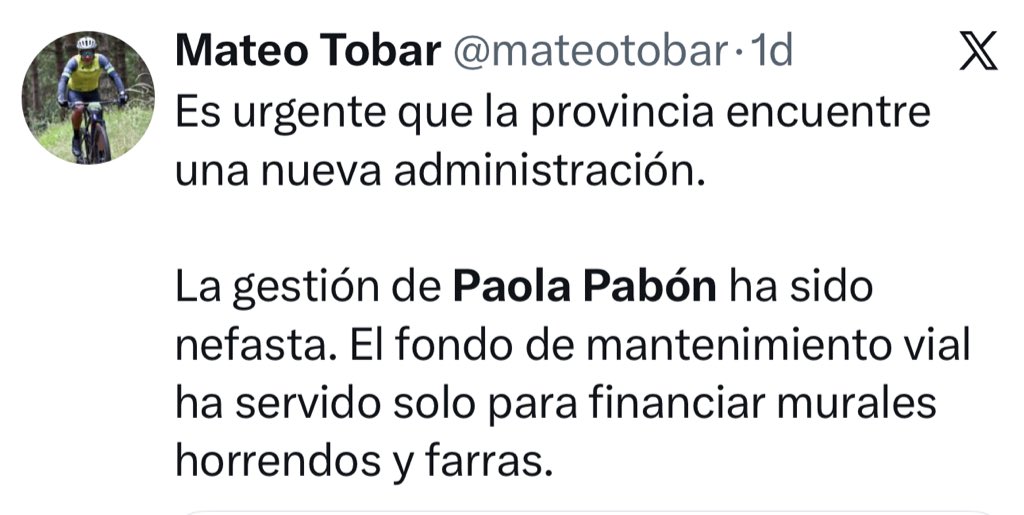 Su mensaje ha sido leído y será atendido en época electoral. Ahora, la prefecta está concentrada en convocar a la militancia de su organización política a marchar en #Quito

Mientras tanto, que la ciudadanía siga esperando, con desesperación, más de 5 horas para salir de