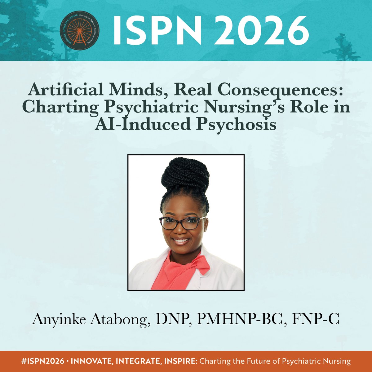 ISPNConnect's tweet photo. 💻Our members are leading concurrent sessions that spotlight the intersection of AI, nursing practice, and mental health at the ISPN 2026 Annual Meeting. Don’t miss discussions that could shape the future of care delivery.

📲 Register now: https://t.co/MjX44pj7zY https://t.co/GsIkyoevLC