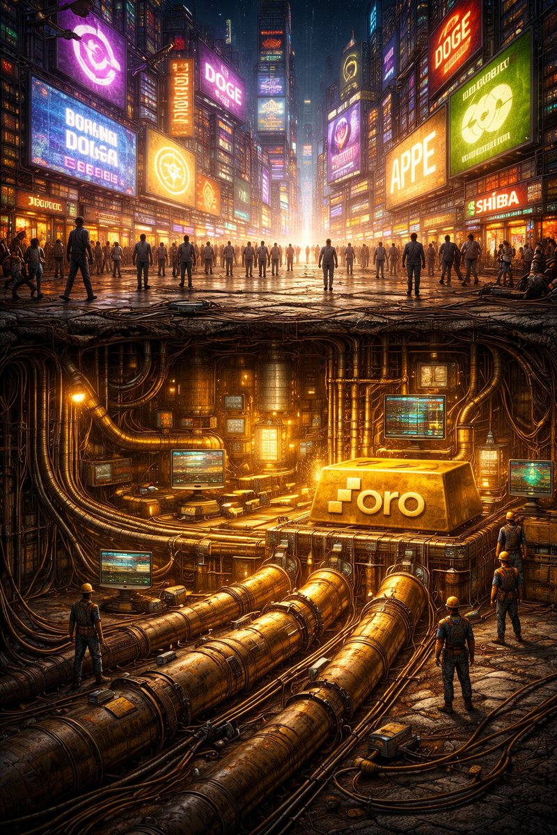 joaodelasneves's tweet photo. @orogoldapp If crypto is a city, most tokens are billboards. Bright. Loud. Temporary. ORO is the wiring underground. Unseen. Unclapped. Essential. Invisible isnโt irrelevant. Itโs structural. ๐โก #OroProject #Solana #RWA #DeFi #GOLD https://t.co/OiJEKUimCc