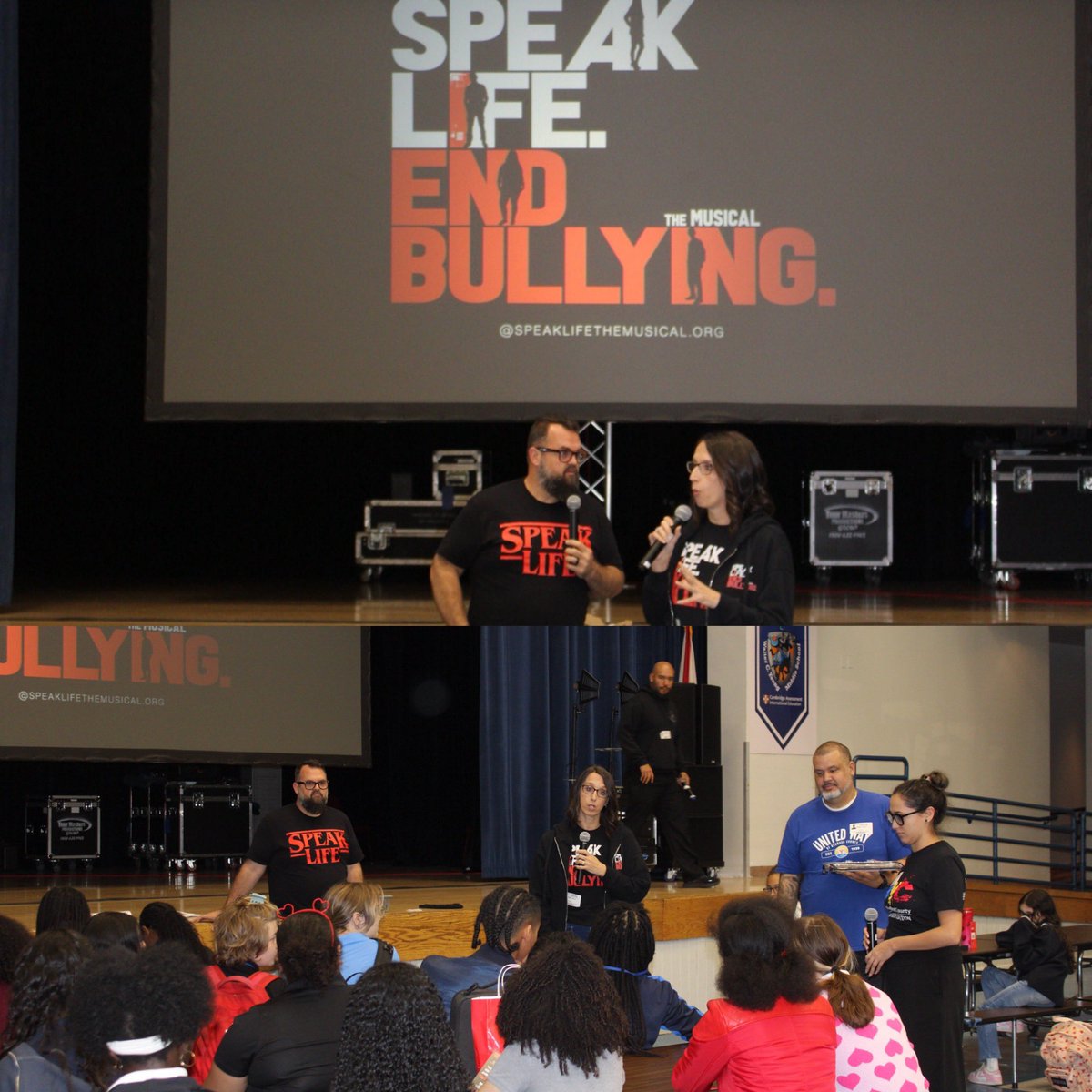 ChoozPeace's tweet photo. Speak Life. End Bullying The Musical Film - assemblies at Walter C. Young MS @browardschools @CSCBroward @UnitedWayBC @WCYMiddleSchool #leadingthechange 
#speaklifeendbullying #speaklife https://t.co/2M0YeT3yth