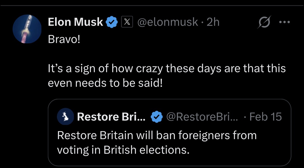 floboflo's tweet photo. Fun fact. Elon Musk is a foreigner who votes in US elections. https://t.co/NZ1bjhplc0