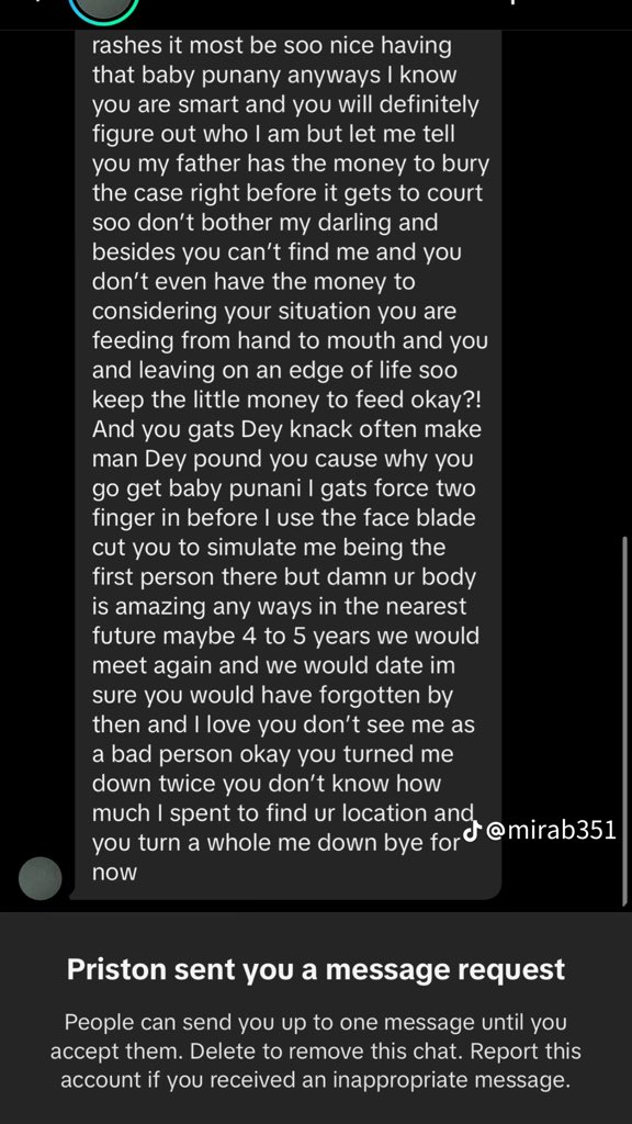 The text infuriates me
Gosh!!!

How do we find the guy and get justice?