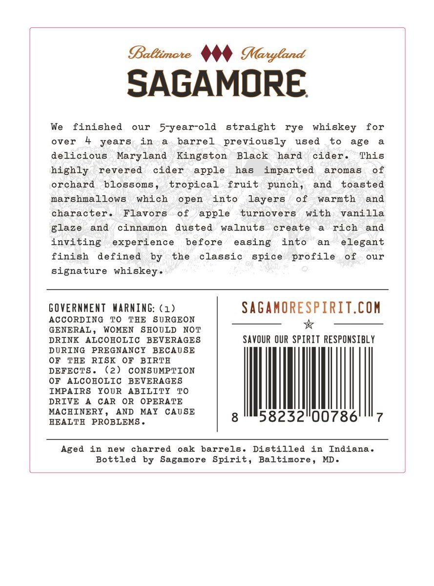 TheBourbonNews's tweet image. New Label Approval: Sagamore Distillery Exclusive, Kingston Hard Cider Cask Finish Rye Whiskey

#rye #whiskey