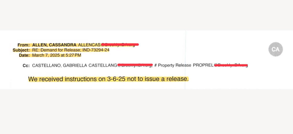 Cassandra Allen from the <a href="/BrooklynDA/">Brooklyn District Attorney Eric Gonzalez</a>’s office is a… guard dog?

“Please stop contacting ADA Machon,” and months earlier ran interference, preventing contact w/another ADA who failed to release arrest property.

Should I amend &amp; add Allen as a civil defendant in my § 1983 case?