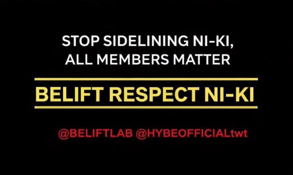 ENHYPEN IS 7‼️
NI-KI is not optional‼️

we will keep repeating it until you act like it. <a href="/BELIFTLAB/">BELIFT LAB</a> respect ni-ki, prioritize his well-being and stop treating this exclusion like it’s normal.

BELIFT RESPECT NI-KI 
#FairTreatmentForNI_KI 
<a href="/BELIFTLAB/">BELIFT LAB</a> <a href="/ENHYPEN/">ENHYPEN OFFICIAL</a>