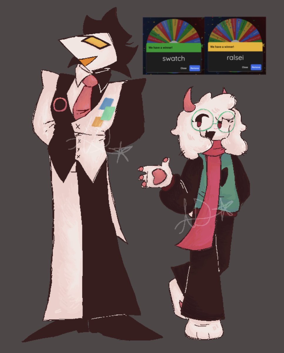 azazelded's tweet photo. drawing two randomly picked deltarune characters day 1 πΊ:
ralsei and swatch
#ralsei #swatch #deltarune https://t.co/YXfM5Aaz1K