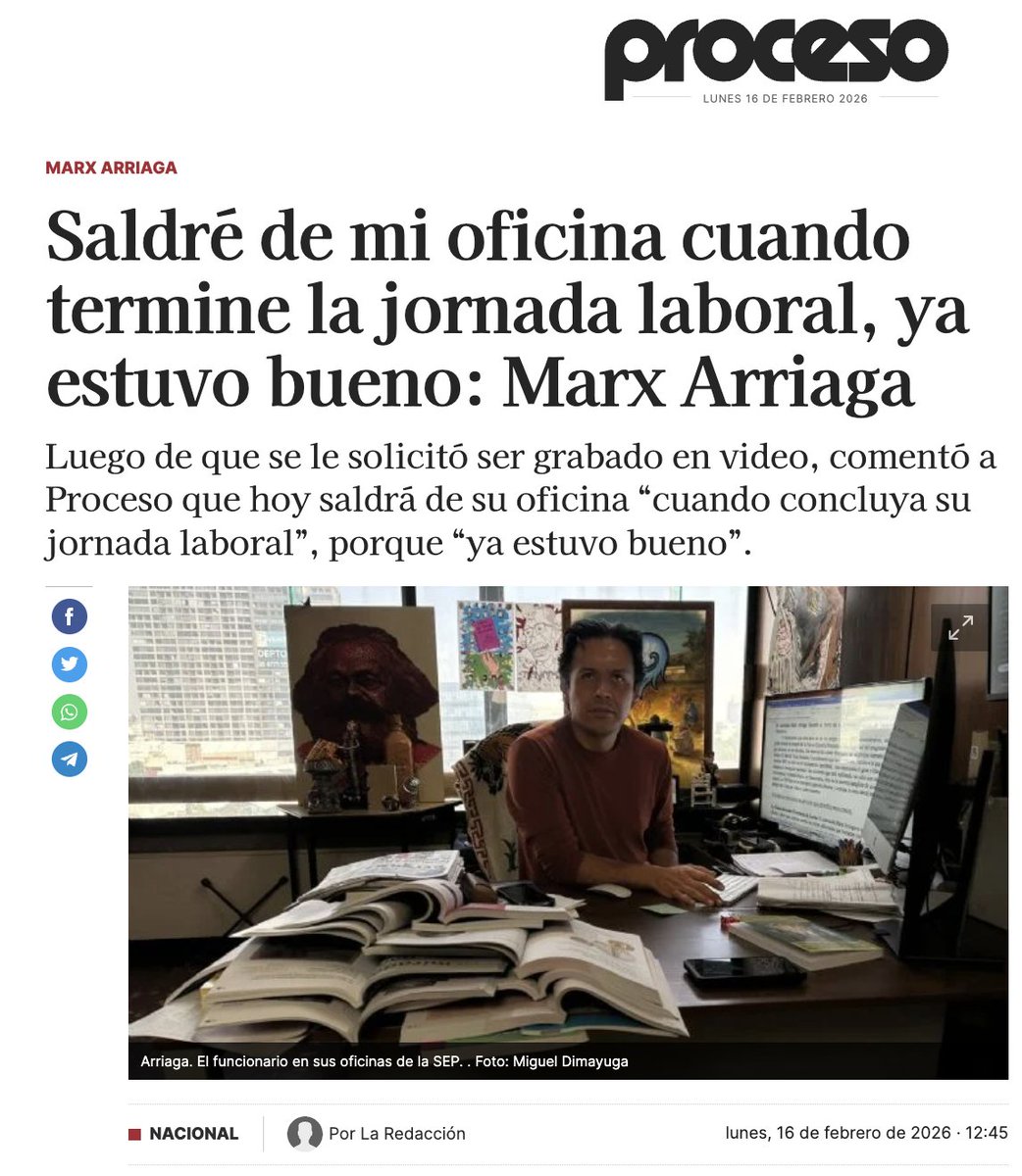 🔴‘Saldré de mi oficina cuando termine la jornada laboral, ya estuvo bueno’, declaró Marx Arriaga a <a href="/proceso/">Proceso</a> momentos antes de darse a conocer la designación de Nadia López García como nueva titular de la Dirección General de Materiales Educativos de la SEP.