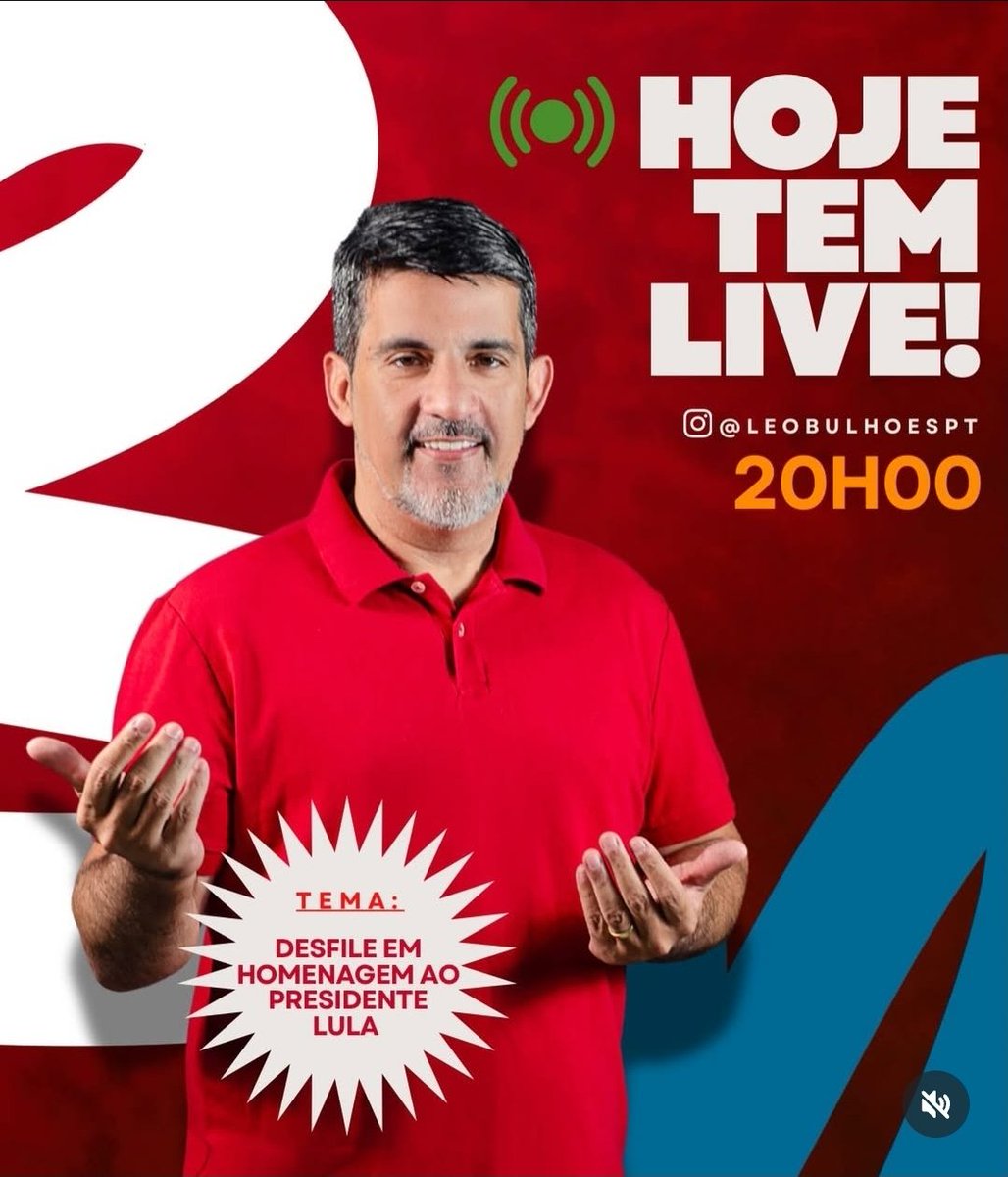 HOJE TEM LIVE! 🔴
Às 20h, um bate-papo especial sobre o desfile que celebrou a trajetória do presidente Lula e a representatividade do nosso povo. 
Te espero no insta!