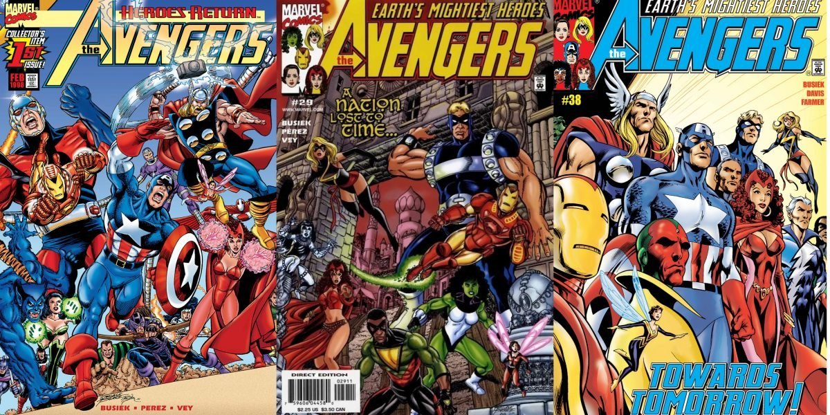 nerdist's tweet photo. 1997 - 2002 saw the best Avengers comics run of all time https://t.co/sDFf5trM22 https://t.co/M8lFOzUgNW