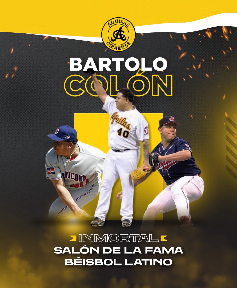 aguilascibaenas's tweet photo. 🦅 ¡ORGULLO AGUILUCHO! TEJADA Y COLÓN, INMORTALES LATINOS 🙌🏼

Las Águilas Cibaeñas felicitan a dos iconos aguiluchos, Miguel Tejada y Bartolo Colón, por su exaltación al Salón de la Fama del Béisbol Latino, como parte de la duodécima clase de inmortales. https://t.co/VXSBaJ4IBY