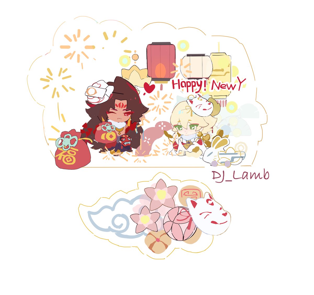 #修帝-春日祭-烟花
一起放烟花啦~！都来贴贴xql~！修帝99~！
是充满miracle的一年一年~！
大家大除夕快乐~！比大❤❤~！感谢贴贴给我发射爱哒小❤❤~~！
（P2增加了可爱哒粒粒小底座///////////）

#Taishakuten #Ashura 
#阿修罗 #帝释天 #阴阳师同人  #onmyoji 
#2026马年大吉 #HappyNewYear2026