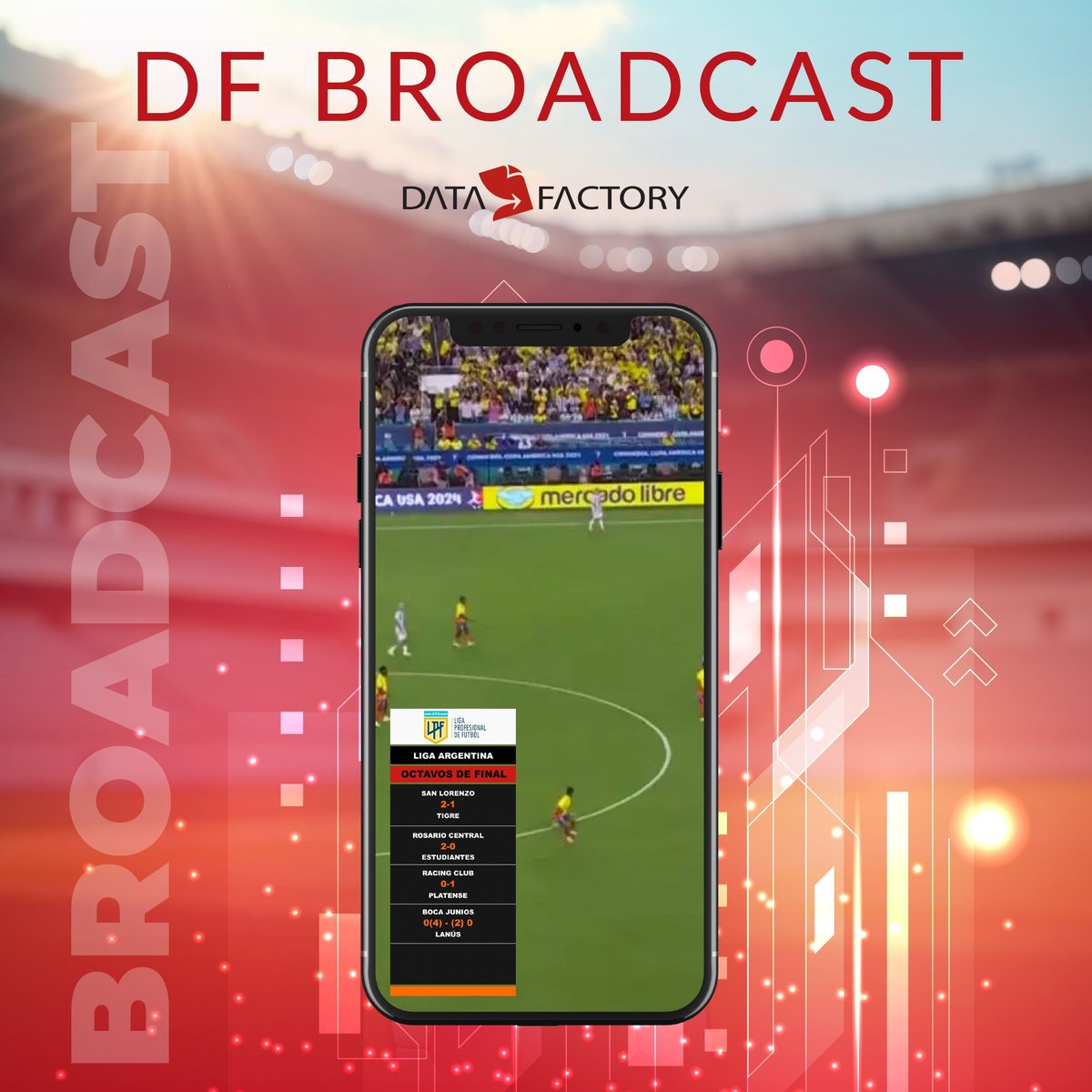 Agregue valor al trabajo de los periodistas y productores ejecutivos de las transmisiones de partidos y programas de análisis con #DF Broadcast 🎥🧠 📲 Más info en datafactory.la/productos/df-b…