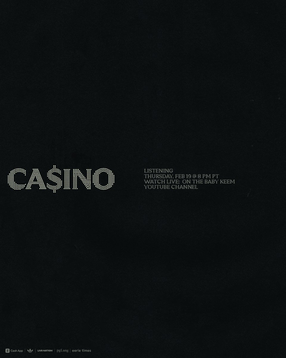 babykeem's tweet image. Ca$ino Listening

Thursday, Feb 19, 2026 at 8pm PT

Watch LIVE On My YouTube Channel

youtube.com/@babykeem/vide…