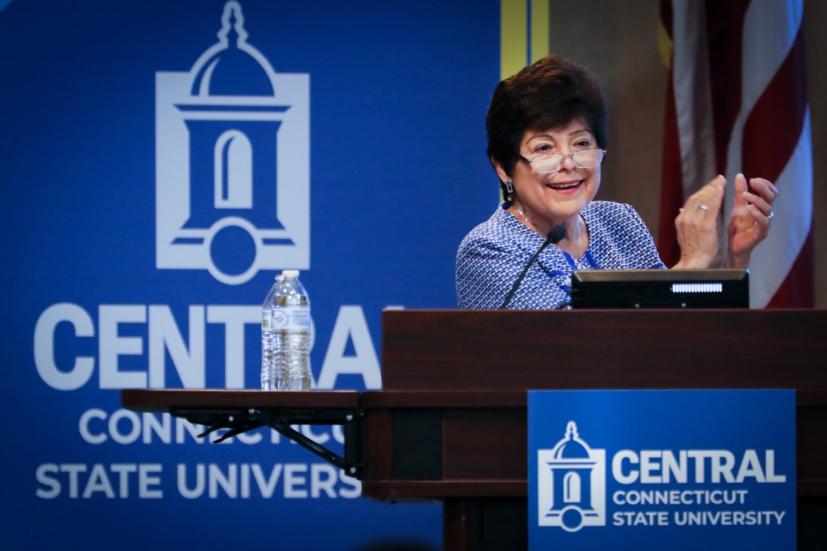 CCSU's tweet image. Grateful for the leadership, vision, and dedication of our president, Dr. Zulma R. Toro💙🔱

#WeAreCentral #presidentsday