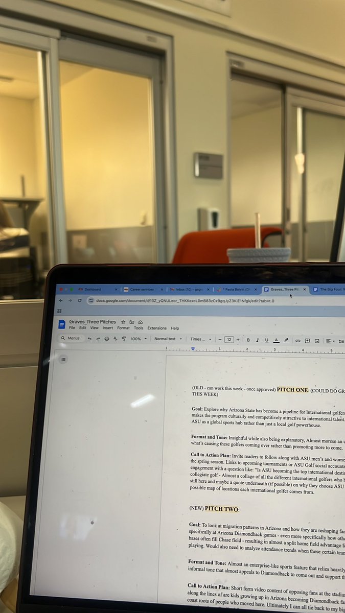 Greg_Graves_4's tweet photo. Working on pitches + filming new content later … wait for Cronkite+! 

Wondering though what did everyone think of all-star weekend https://t.co/H3usES3YGl