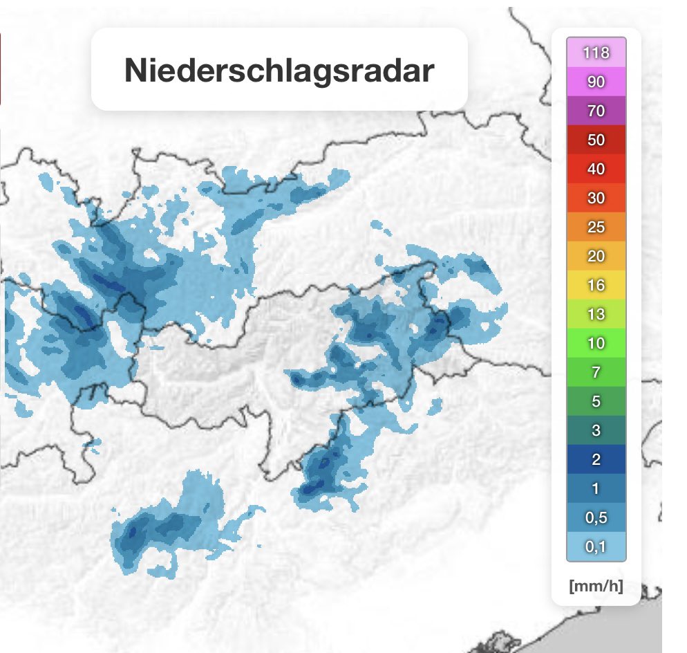 DieterPeterlin's tweet photo. Gerade eine kräftige Schneeschauerlinie die beim Skispringen über #Predazzo zieht. Sieht man auch gut auf unserem Radar, lässt bald wieder nach. https://t.co/F0n11HfJ5D