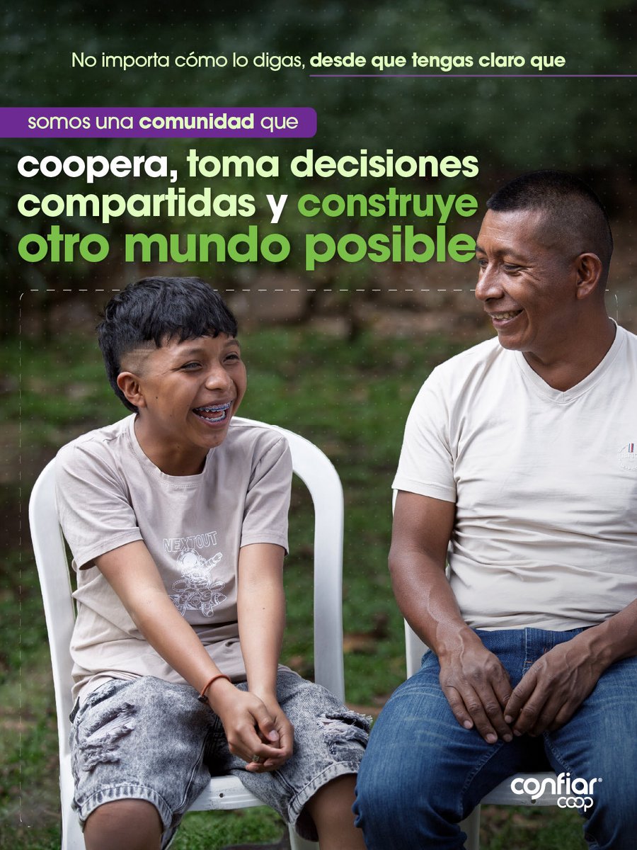 CONFIARCoop's tweet photo. 💚Algunos dicen socio, otras asociada, otros dueño.
Nosotros simplemente decimos: Gente de Confiar. 
Porque aquí somos comunidad, construimos lo común y buscamos otro mundo posible.💫🫂

#confiar #gentedeconfiar https://t.co/tqYebxuAJ1