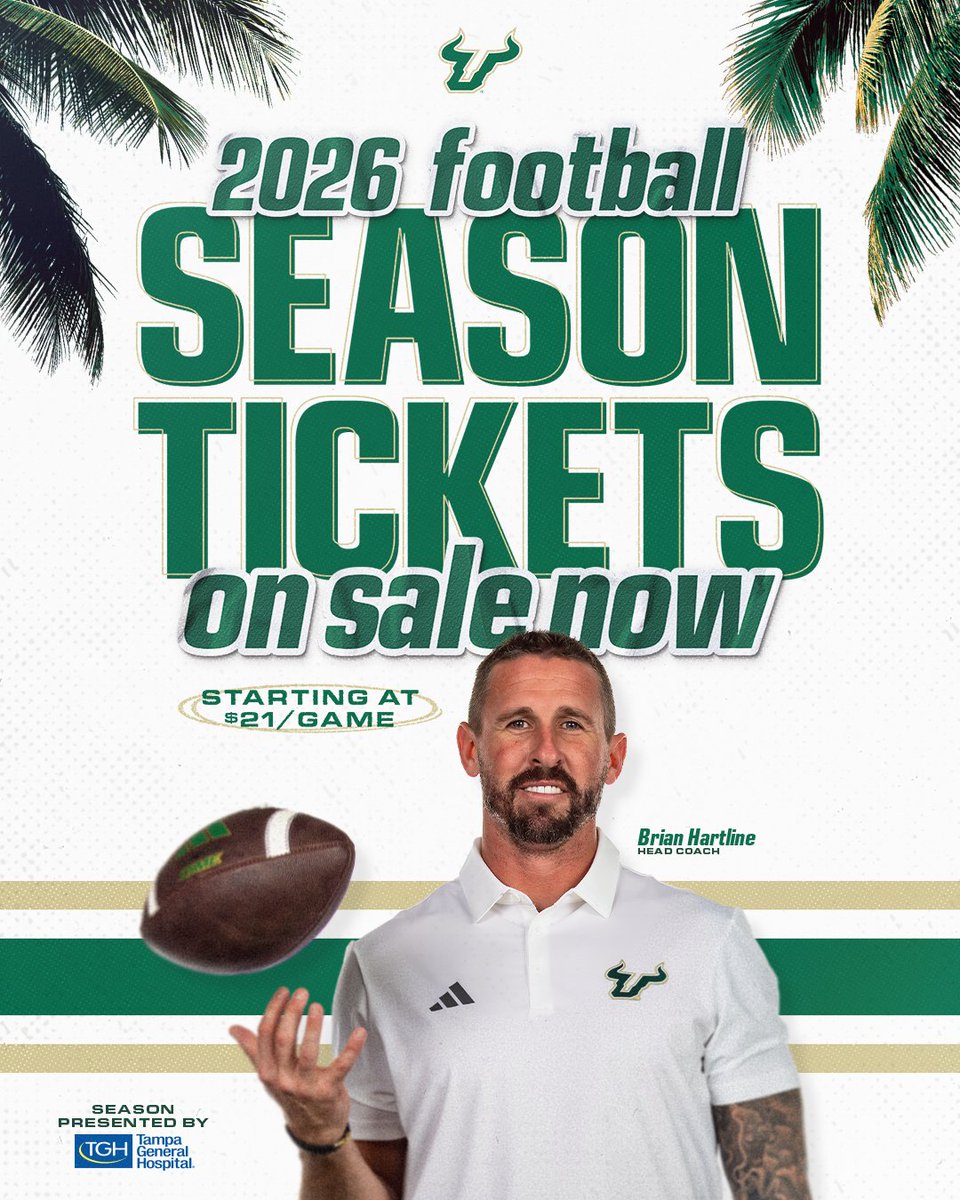 .<a href="/USFFootball/">USF Football</a>'s 30th season is here. You ready, Bulls Nation? 🤘

Lock in your seats: gobulls.co/fbseasontix26