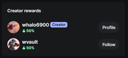 $Whaletine vault has now been created 
Creator rewards and fees redirected ❤️
This is a great start into phase 6 of whalentine
We keep building