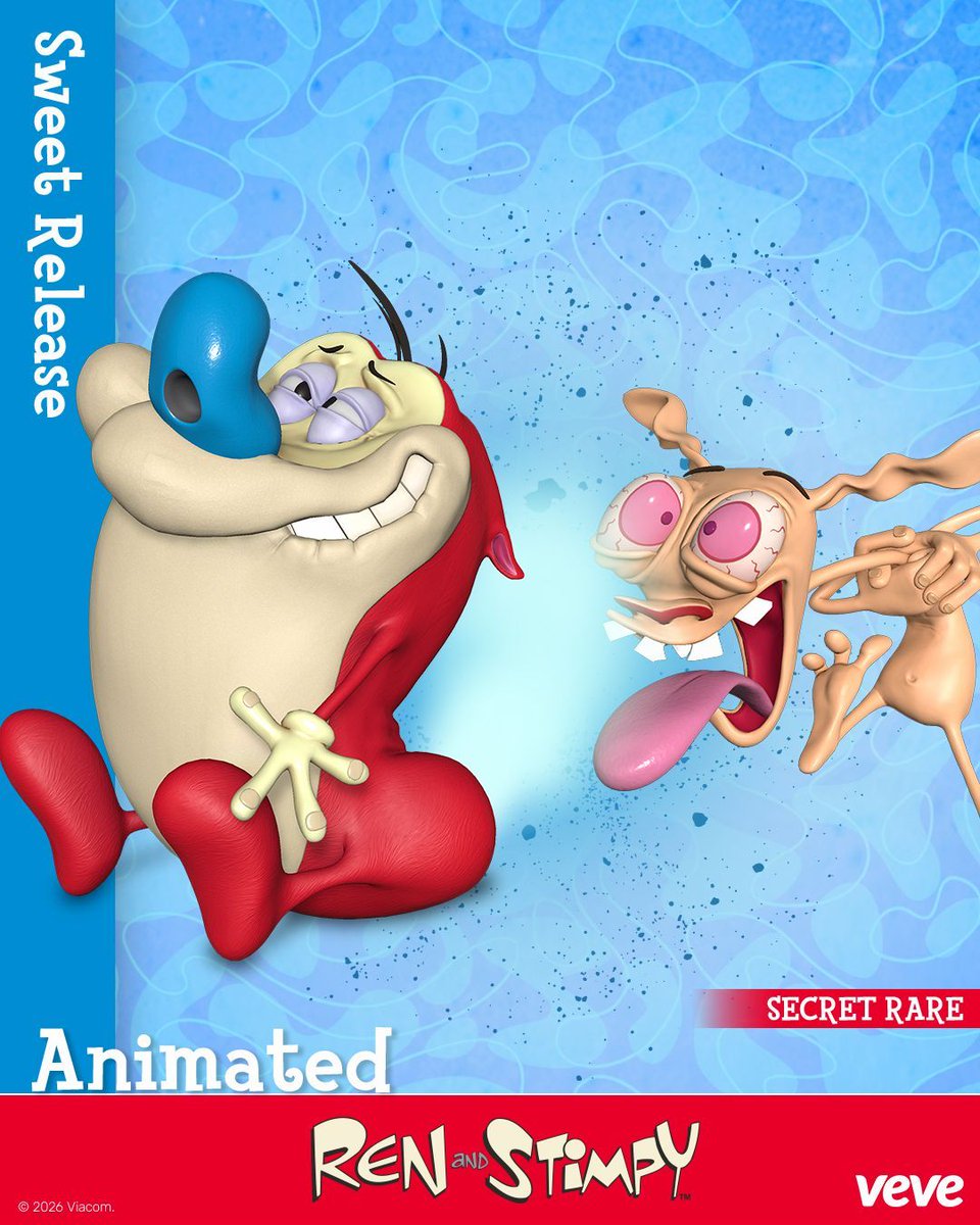 Happy Happy Joy Joy!

Ren &amp; Stimpy crashed onto TV screens in the early ’90s and now they’re coming to you VeVe collection. Ren &amp; Stimpy series one drops in blindbox format on 22 February at 8AM PT.  

But that’s not all! In collaboration with Blammo! Toys, Veve is bringing you…