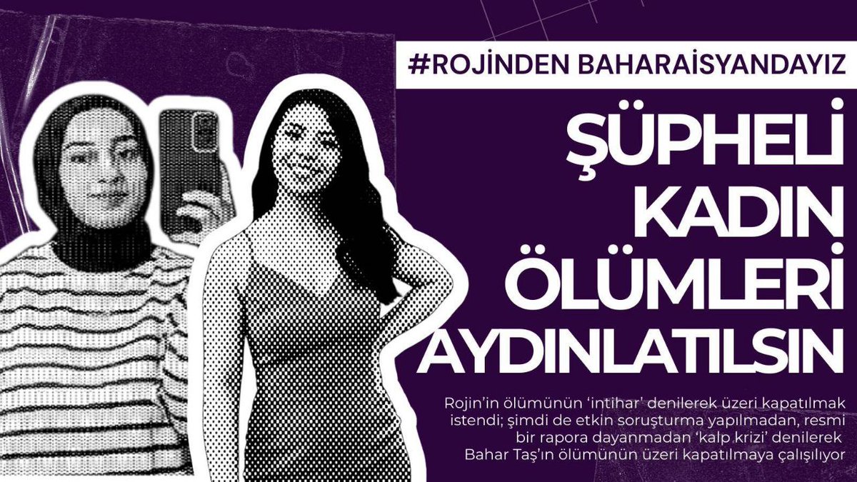 #RojindenBaharaİsyandayız

Bahar Taş’a ne oldu? 

Soruşturma yeterince yapılmadan yaygınlaştırılan “kalp krizi” açıklamalarını kabul etmiyoruz. 
Soruşturma etkin yürütülsün! 
Deliller hızla toplansın!