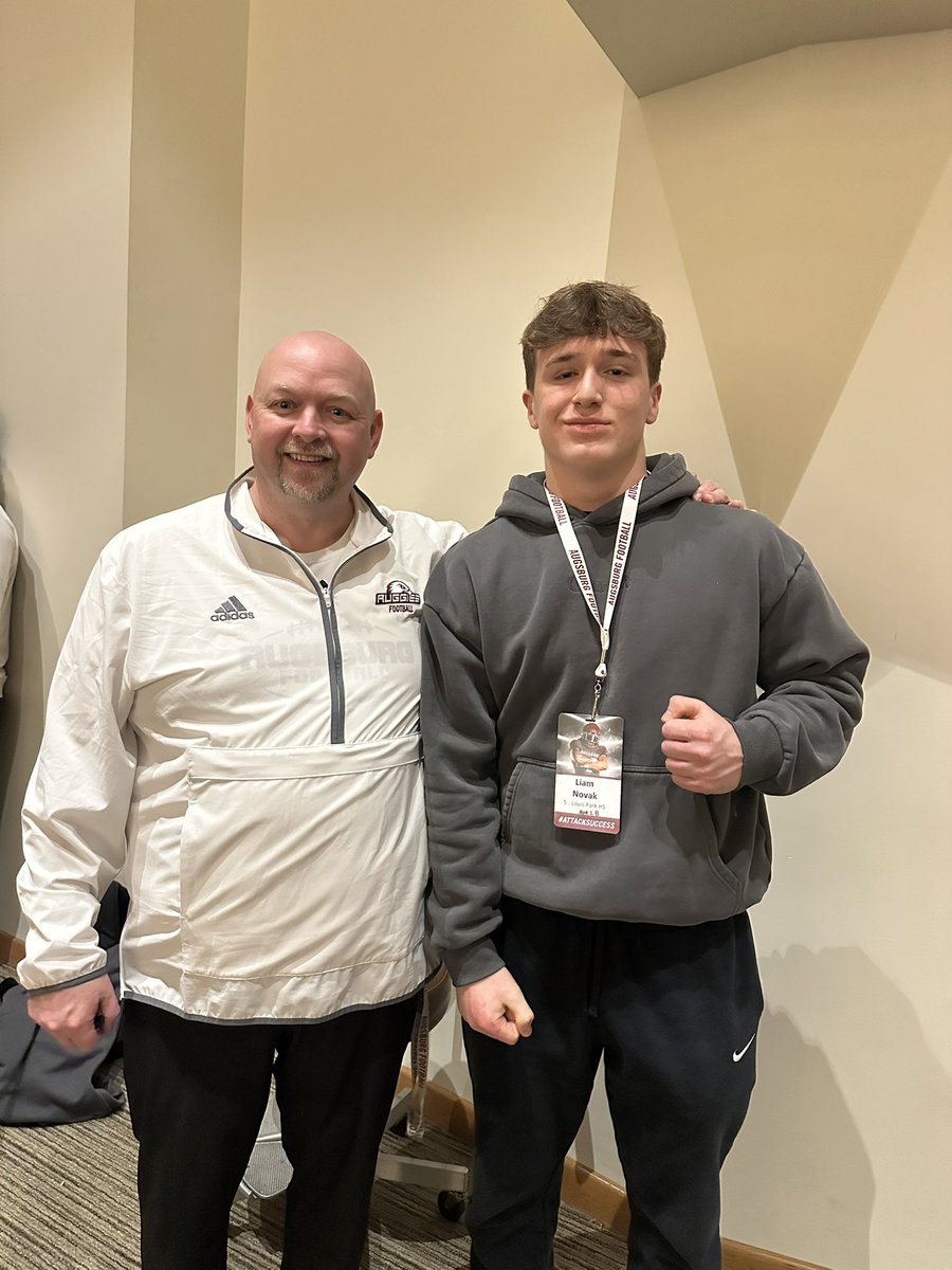 LiamNovak15's tweet photo. Thank you @Coach_JRogers and @KIJUANWARE for having me out for the junior day. I had a great time and i’m looking forward to seeing more of the program in the future!
@Augsburg_FB 
@PrepRedzoneMN 
@ProMNAthletics https://t.co/MRjx8GFaL8