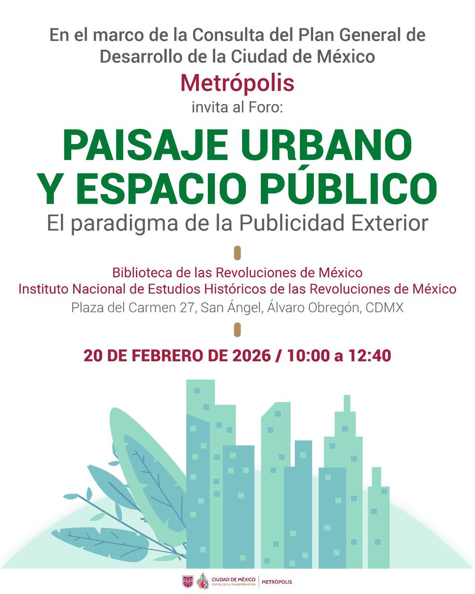¡No te lo pierdas! 😱
El espacio público habla de cómo vivimos la ciudad.🛤
Reflexionar sobre su uso, su imagen y su regulación es clave para construir una Ciudad de México más ordenada, justa y con bienestar para todas y todos.
#CapitalDeLaTransformacion
