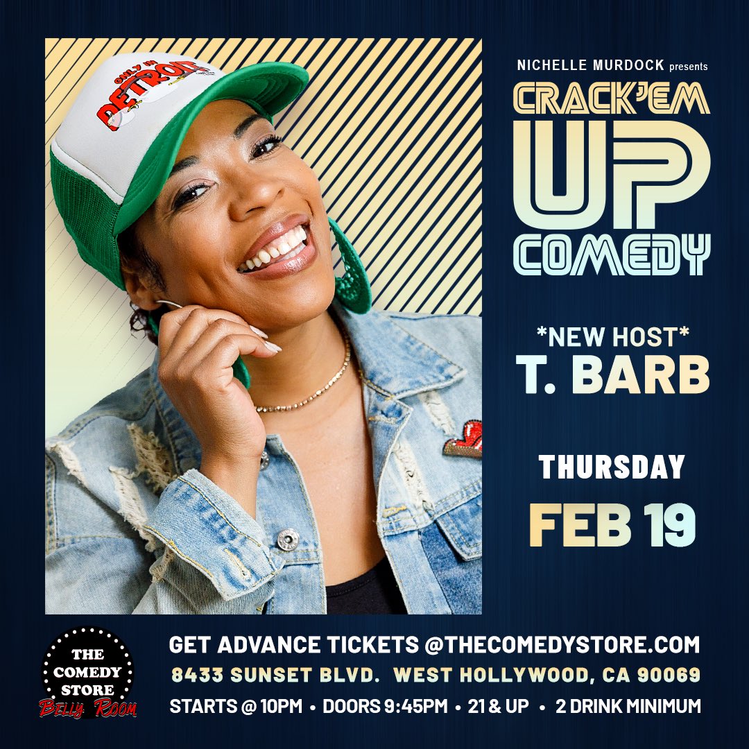 CrackemupLA's tweet photo. This Thursday! 10pm 
CRACK’EM UP🤪🤪🤪
LIVE @TheComedyStore 
2/19 Get tickets today at https://t.co/QkFFSH1rSJ https://t.co/unOm32Hyrg