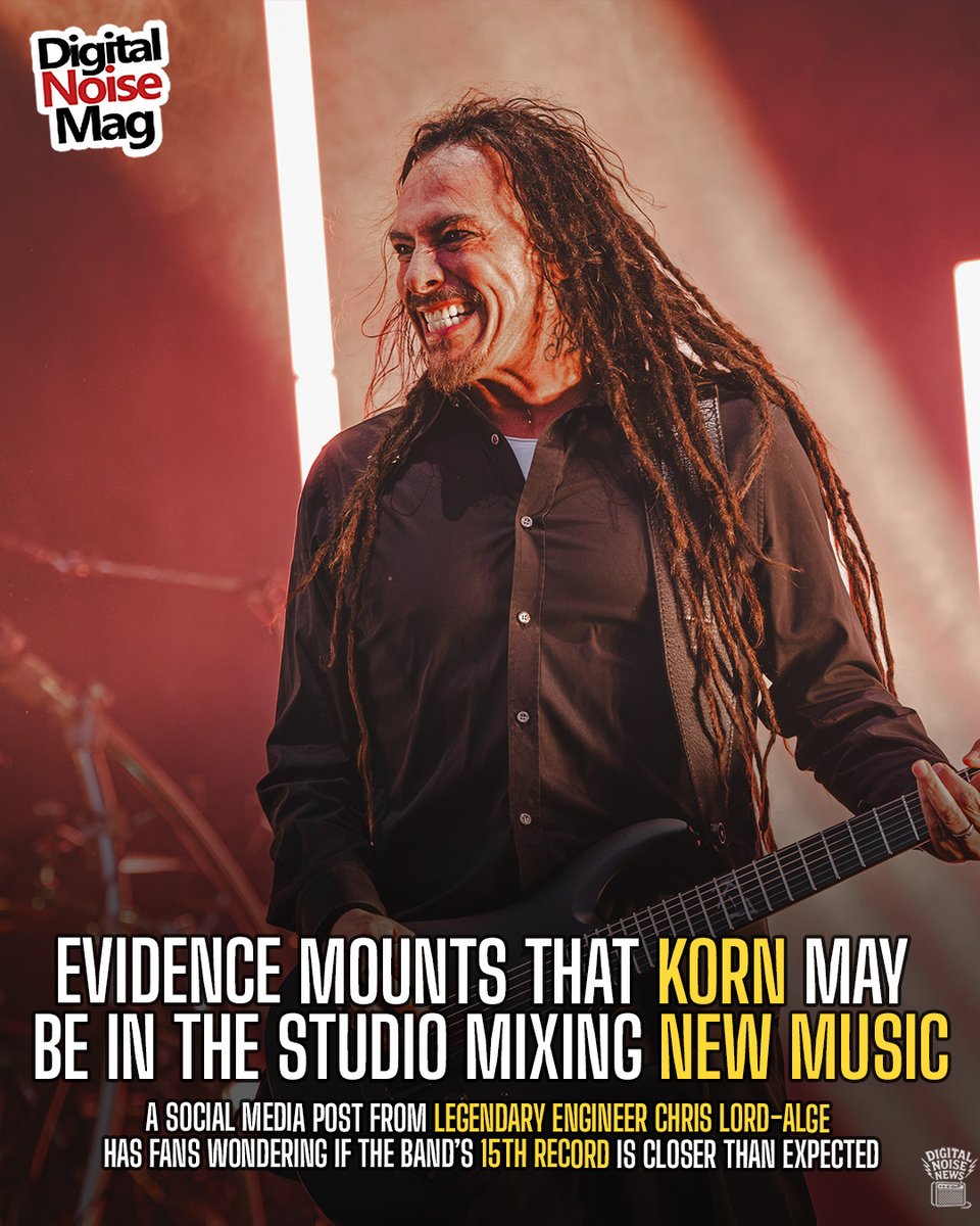 DigitalNoiseMag's tweet photo. The new Korn music rumor mill is churning after mixing heavyweight Chris Lord-Alge shared a revealing studio photo on Saturday. The post has since been deleted.  

#Korn #Korn2026 #Munky #NuMetal #StudioUpdate #NewMusicSpeculation #MetalNews  #AnalogRecording https://t.co/tue1WVNC9Y