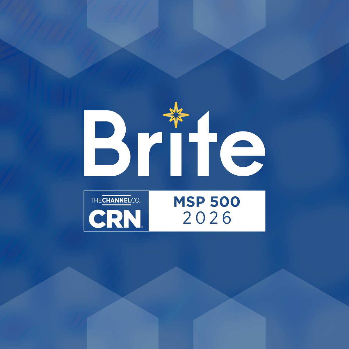 Exciting news! 

Brite has been named by CRN®, a brand of The Channel Company, to the Managed Service Provider (MSP) 500 list in the Security MSP 100 category for 2026!

Learn more here: hubs.ly/Q043gc370