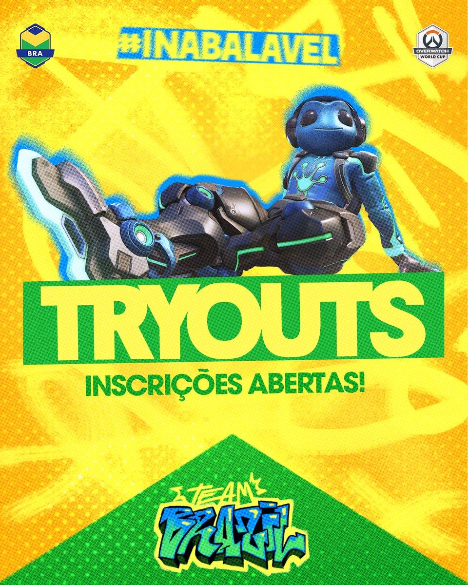 VOCÊ 🫵 
Quer ter a chance de representar o Brasil na Copa do Mundo de Overwatch?
A chance é agora! 

Se inscreva nas seletivas e tenha a chance de vestir a amarelinha em 2026! 

⬇️Formulário de inscrição a baixo⬇️

#Inabalável #OWWCBRA26 #OWWC2026