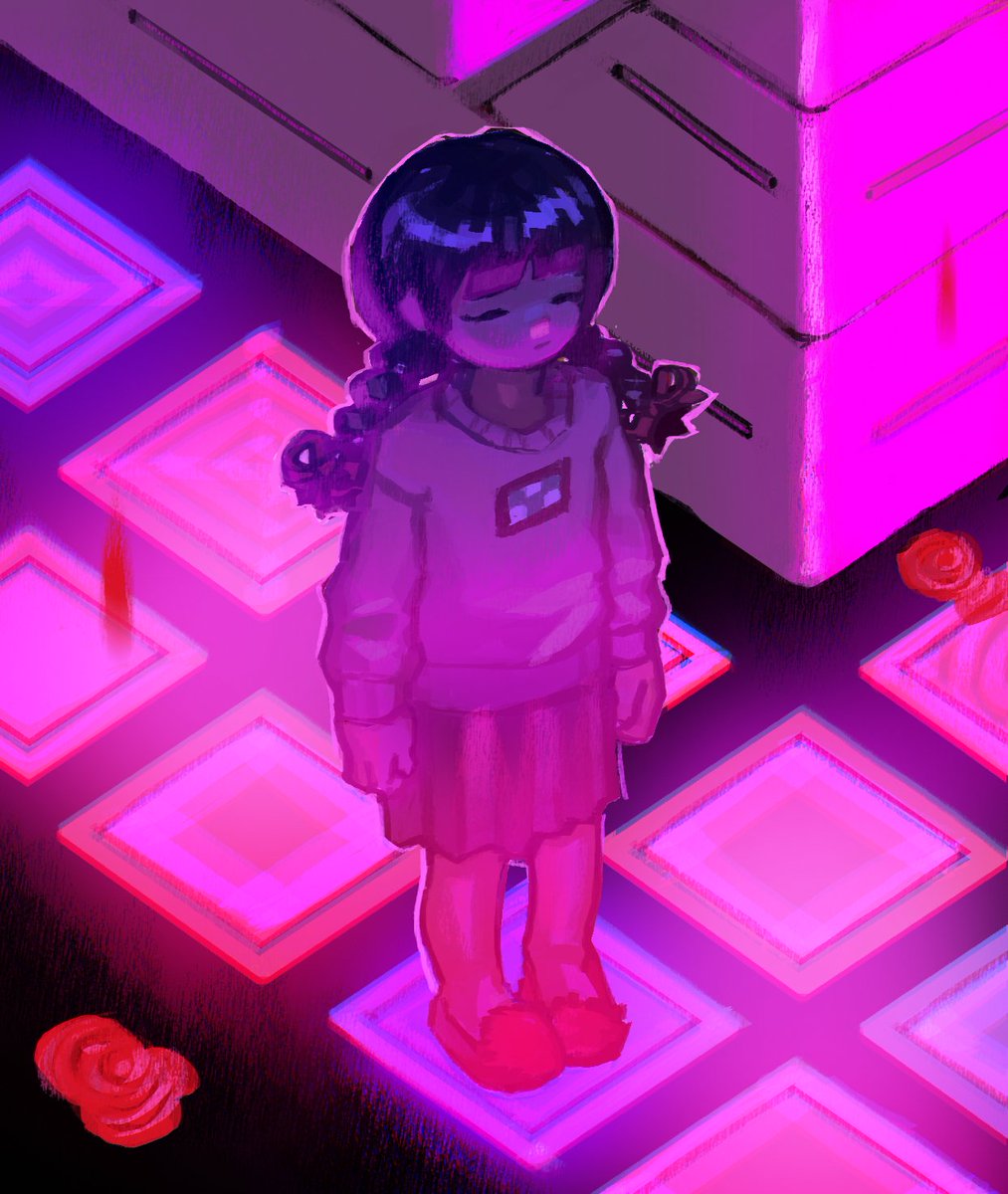 Neon tile path #yumenikki #ゆめにっき
