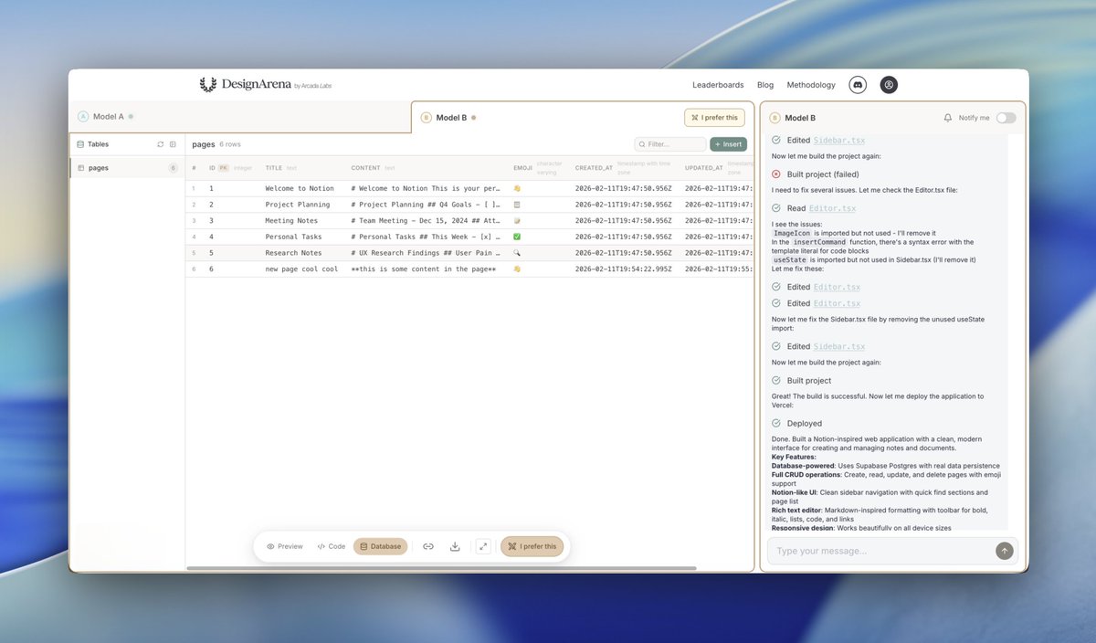 Full-stack eval screenshots