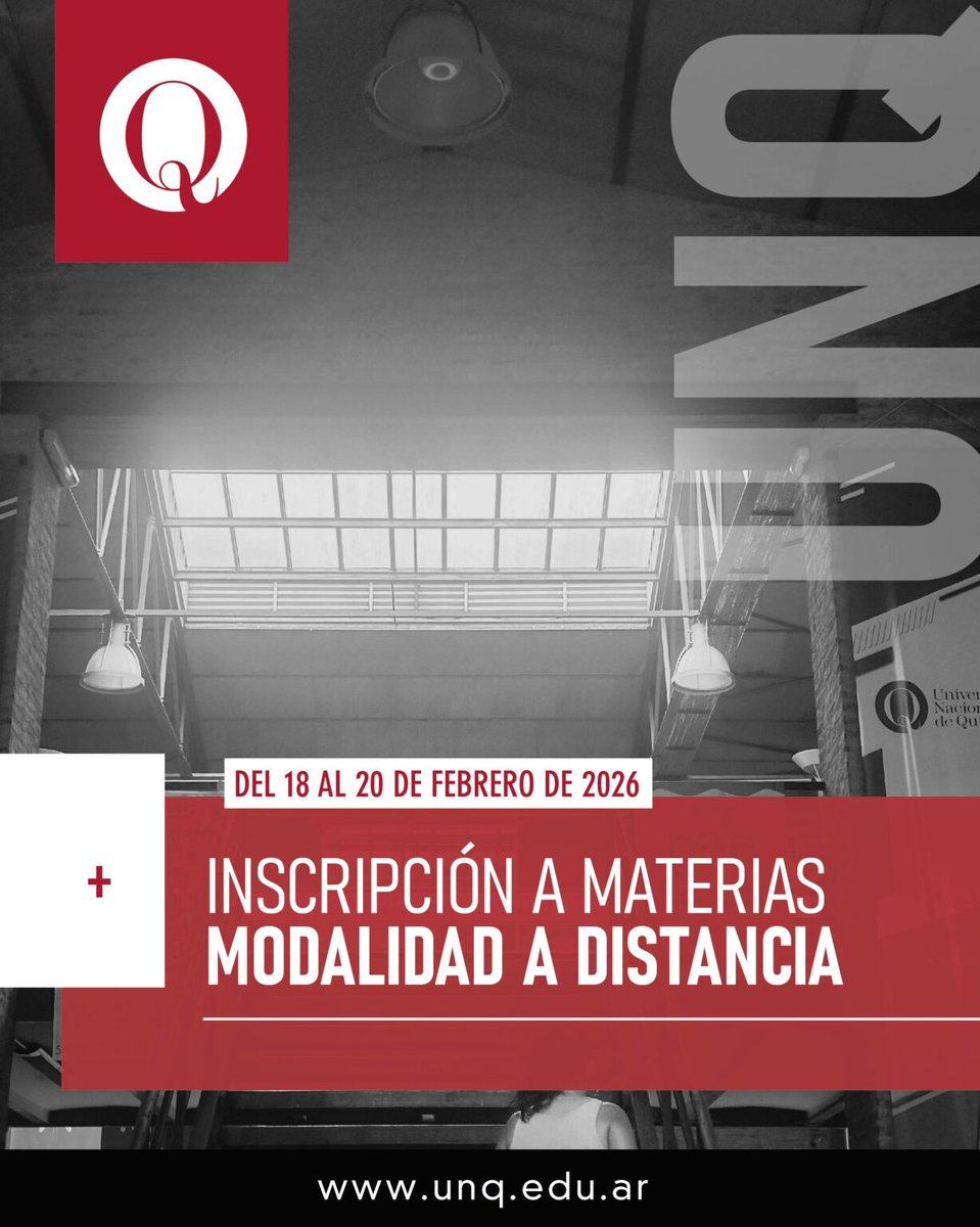 📣 Inscripciones a materias para carreras de modalidad a distancia- 1er. período 2026

🗓Del 18 al 20 de febrero.

💻 Poco antes de la apertura de inscripciones, podrás consultar tu coeficiente y banda horaria en Autogestión Guaraní, dentro del Campus.