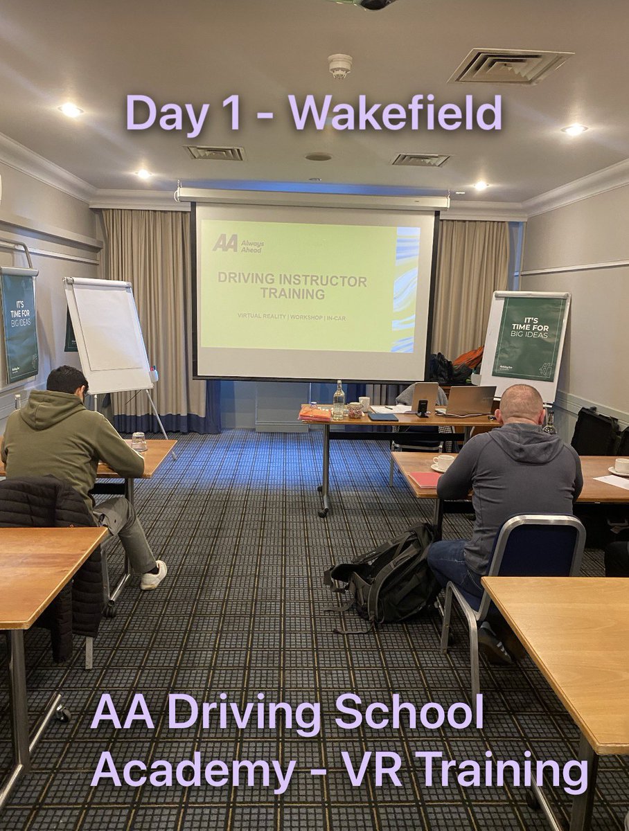 mitchell_adi's tweet photo. Had a great day in the classroom with 8 trainee instructors in Wakefield on day 1 of 3 delivering the AA Driving School Academy VR training course. https://t.co/R4JUPAfZwo