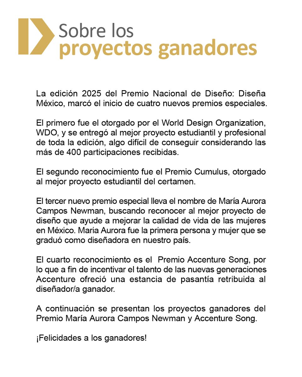 PremioDisenaMX's tweet photo. https://t.co/4YOsKlCyqu
#PremioNacionaldeDiseño #DiseñaMexico
#ReconocimientoalTalentoMexicano https://t.co/N4oxmsKnI4