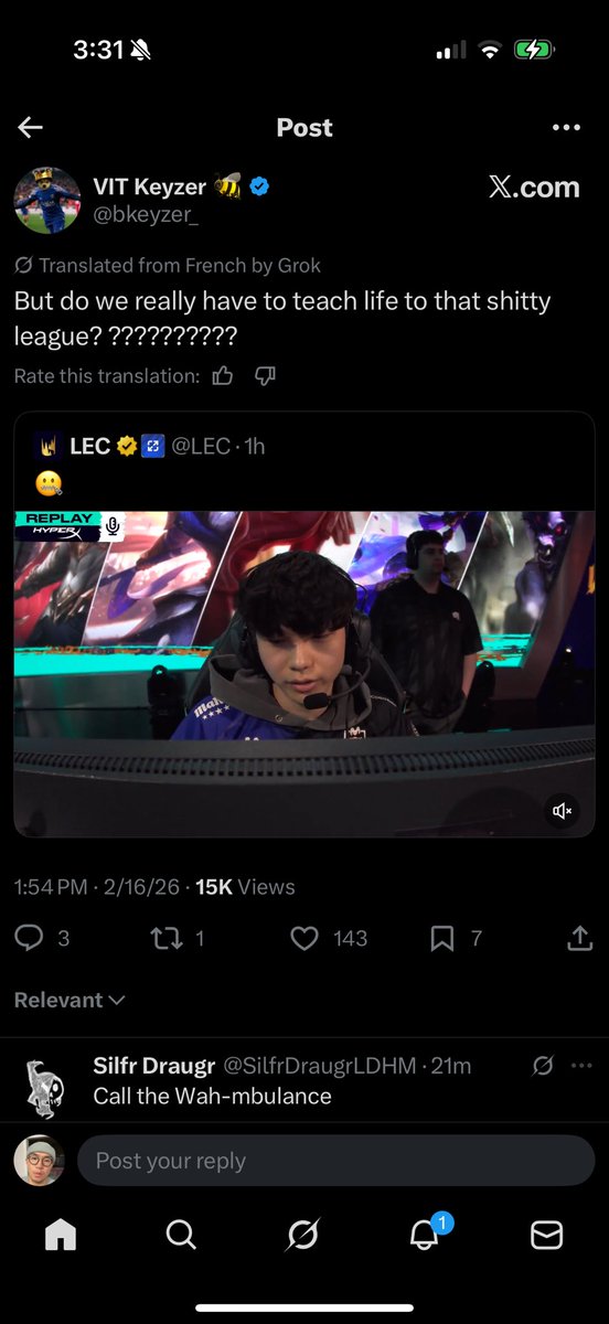 _paulyfresh's tweet photo. @LEC Upload the voice comm of jojo you guys quickly deleted https://t.co/xlaGsK5HO6