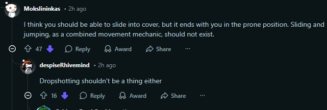 So tired of this uninformed &amp; talentless community that wants to gut all mechanical depth out of the game without understanding the consequences of it. 

This issue isn't the movement, it's you. I don't care about your "identity" arguments, or COD comparisons, get better. BF6's