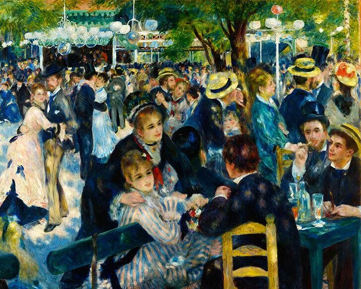 Baile en Le Moulin de la Galette. Pierre Auguste Renoir. 1876