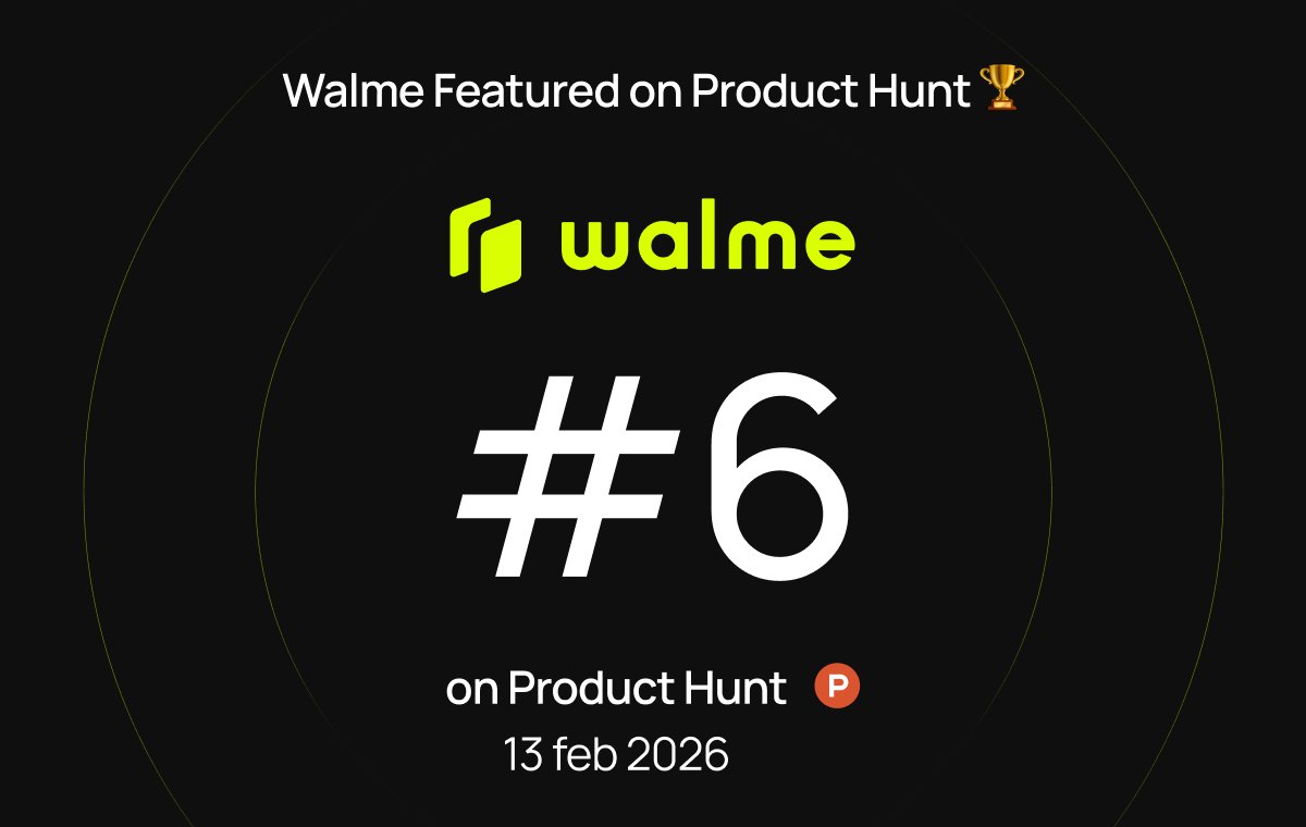 walme_io's tweet photo. Product Hunt Results: Top 6 & Featured! 🏅

We didn't just rank — we got validated.
Walme officially received the "Featured on Product Hunt" badge.
This is an editorial seal of approval confirming:
🔹 High Product Quality
🔹 Clear Value Proposition
🔹 Top-tier Design
No spam. Just a solid product recognized by the tech community.

Thank you for the support, fam! 💙

#Walme #ProductHunt #Featured #Web3 #Milestone