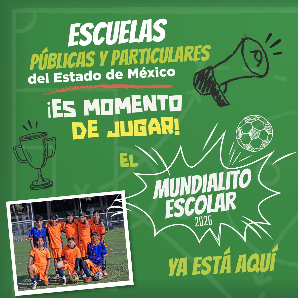 Cbt4Texcoco's tweet photo. ¡Es momento de jugar fútbol! ⚽️ 
Participa en el #mundialito2026 
Conoce más en 👉 https://t.co/Nij8Q8Qnl2
@GobiernoMX
@Edomex 
@dbg_epoem https://t.co/aqVsH4JEKh