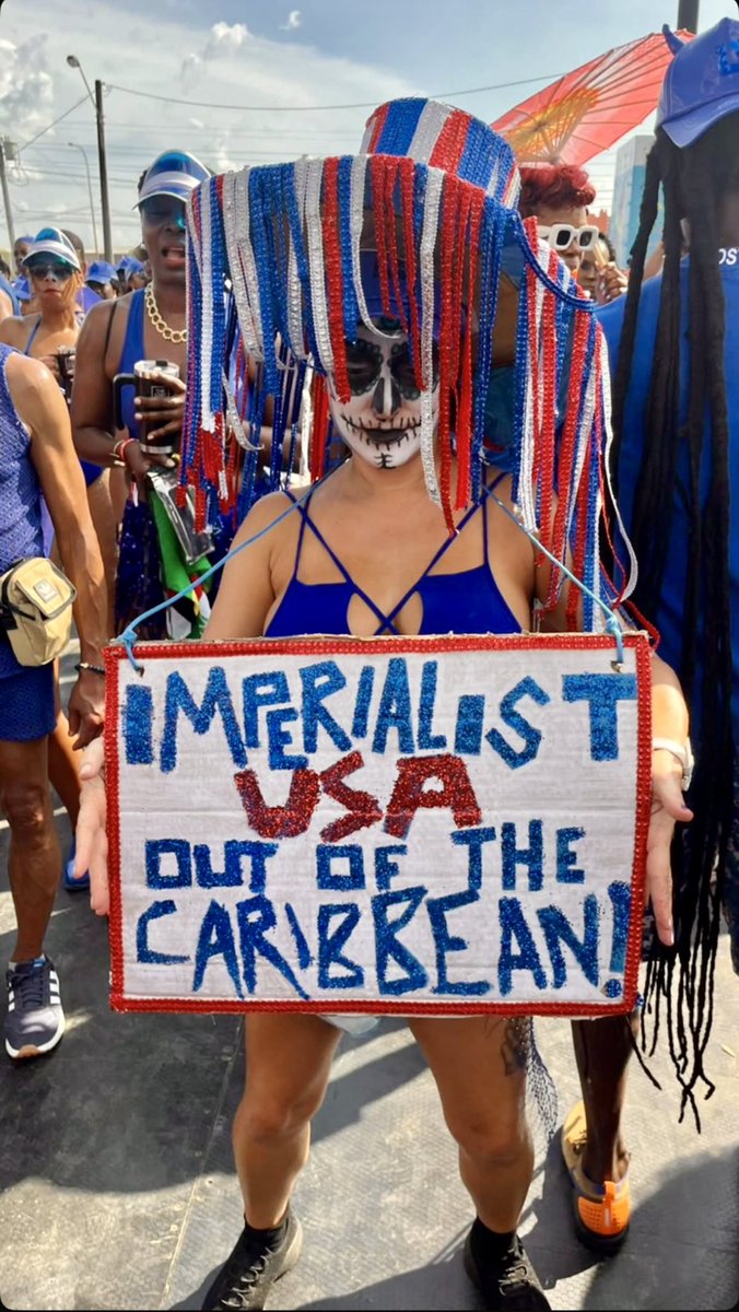 Carnival Monday message from Trinidad &amp; Tobago 🇹🇹 
Fete loud. Resist loud!✊🏾

h/t Trinibago For Palestine