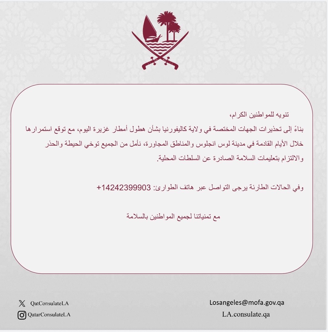 Qatar Consulate LA tweet media