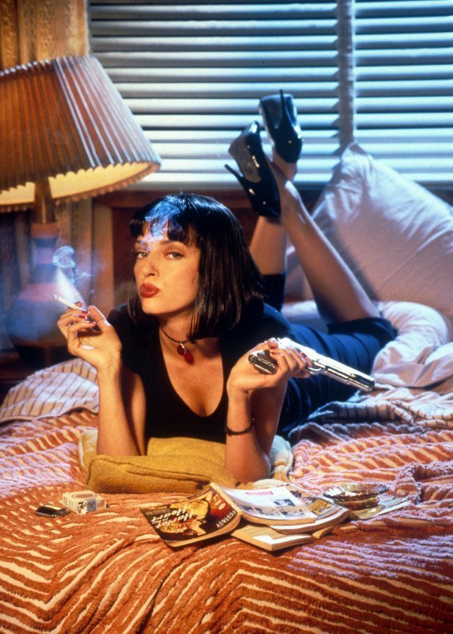 CinemaScene404's tweet photo. Uma Thurman Pulp Fiction promo shoot, 1994 https://t.co/PoVXyr5hGK