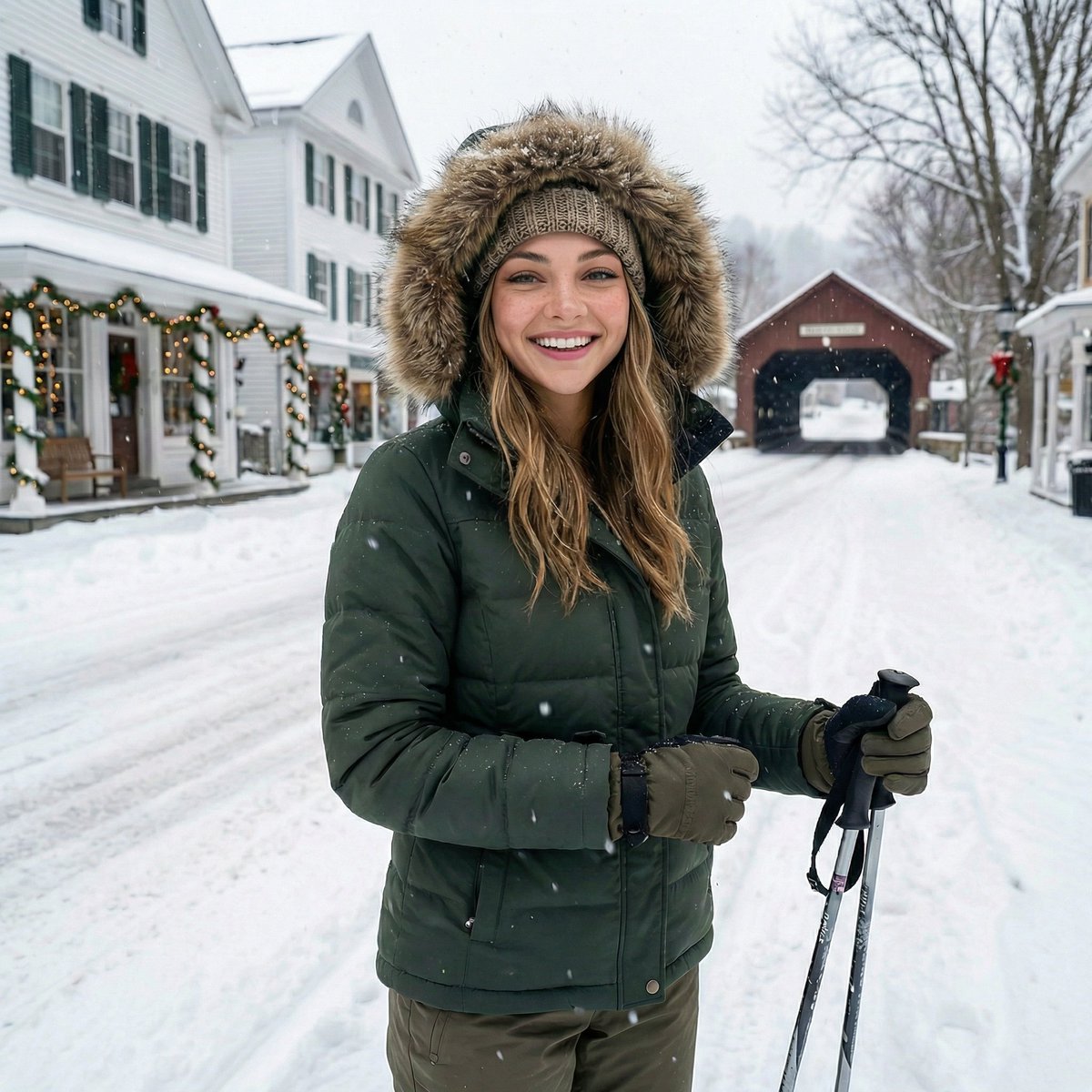 RoxySlone's tweet image. At Vermont!  

Would you like to ski with me, handsome? 

We could race down the hill, then cuddle up by the fire with hot cocoa and extra marshmallows, my head on your shoulder, whispering how much warmer you make everything feel 💕 
#cozywinter #yourgirl #girlfriendvibes