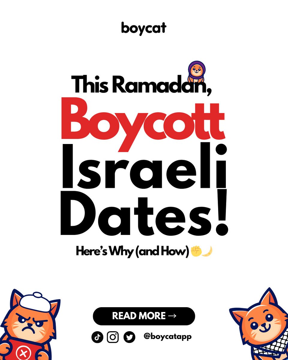 Ramadan Mubarak 🌙
This Ramadan, make sure your dates are not funding apartheid.
 🇮🇱 75% of Medjool dates come from Israel
 🚱 Grown on stolen land, watered with stolen resources
 🧑‍🌾 Picked by underpaid, exploited Palestinian workers
📈 Sales surge during Ramadan. Don’t let your